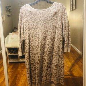 Express Leopard Sweater Dress